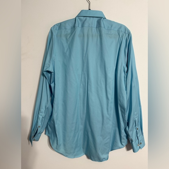 Calvin Klein Slim Fit Non-Iron Performance Dress Shirt Blue 16.5 34/35 - Picture 4 of 13
